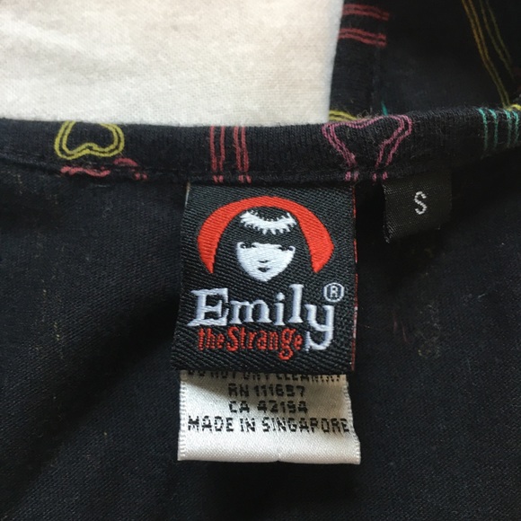 Emily the Strange Black Bone Print Tank Top, S - Picture 9 of 11